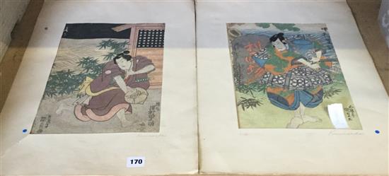 2 Kunisada woodblock prints of actors